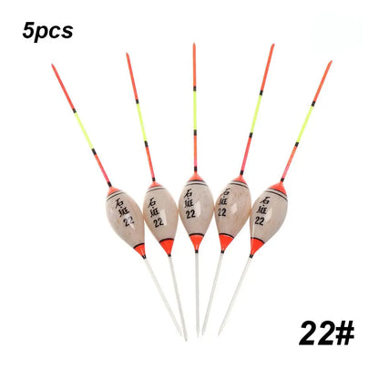 5pcs Fishing Floats Balsa Wood Flotteur Portable Durable Peche Shallow Floating Exquisite Models Accessories