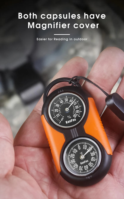 KANPAS Thermometer Compass Kit /Quality Thermohygrometer Kit / for Outdoor, Camping,Hiking,Trekking,hunting,LiveSaving,Survival