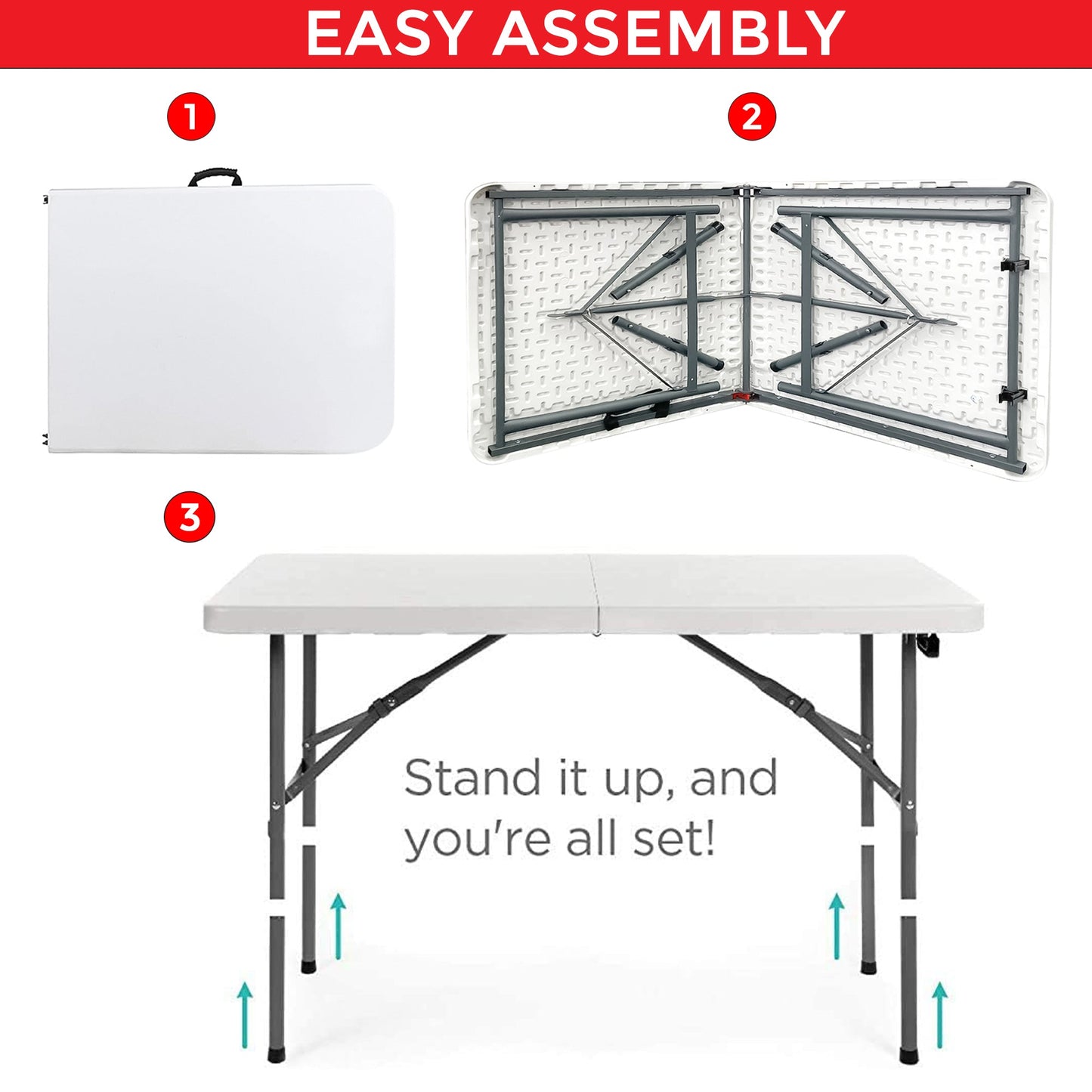4Ft Foldable Banquet Camping Table [Pack of 2]
