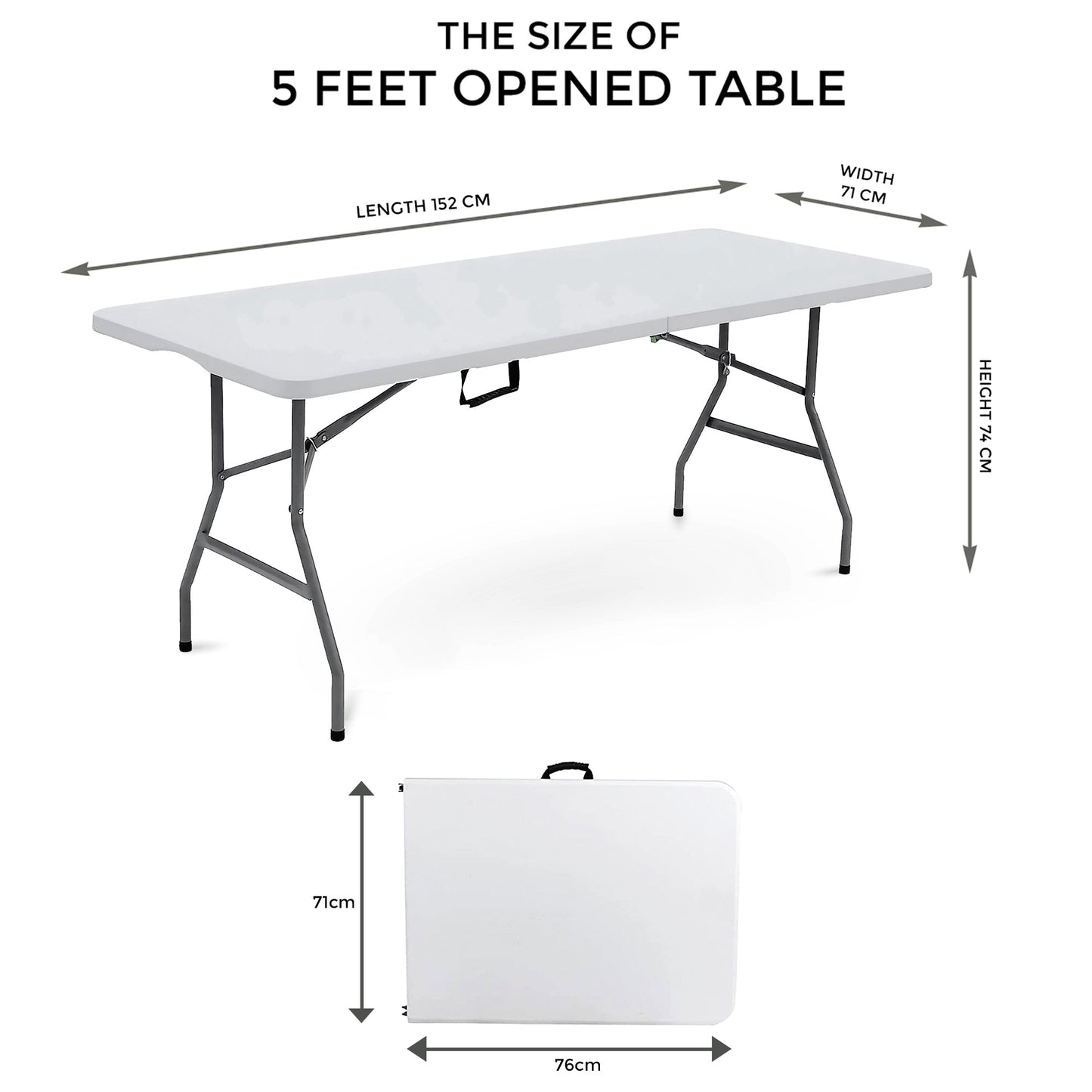 5Ft Foldable Banquet Camping Table [Pack of 2]