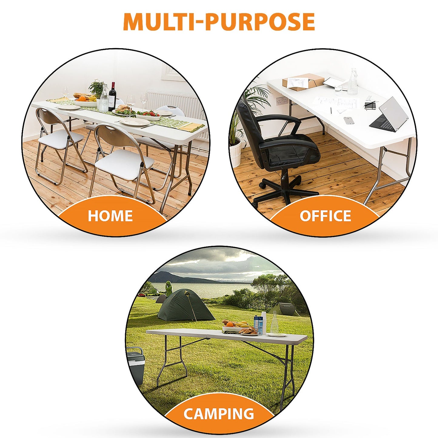 5Ft Foldable Banquet Camping Table [Pack of 2]