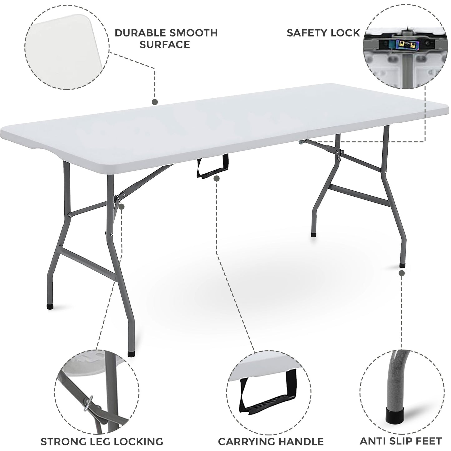5Ft Foldable Banquet Camping Table [Pack of 2]