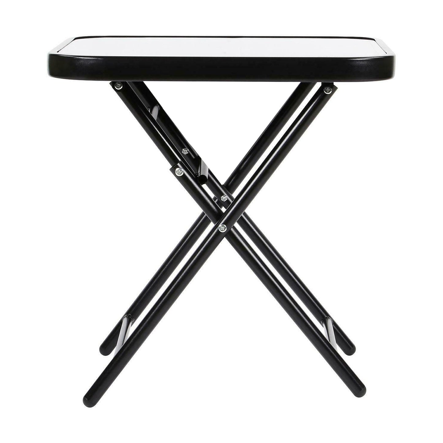 Glass Top Folding Side Square Table