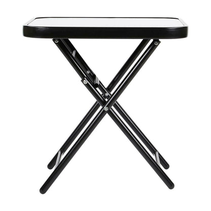 Glass Top Folding Side Square Table