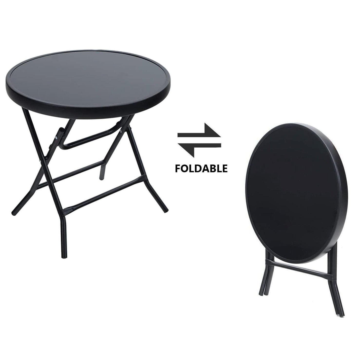 Folding Drinks Side Round Table
