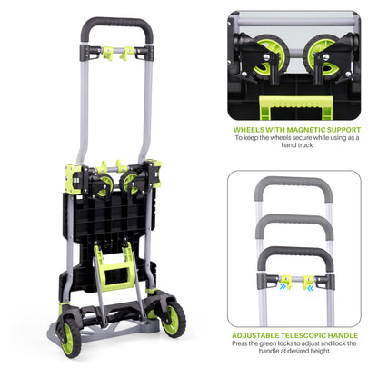 2-in-1 Hand Sack Truck Trolley - 120kg Load Capacity