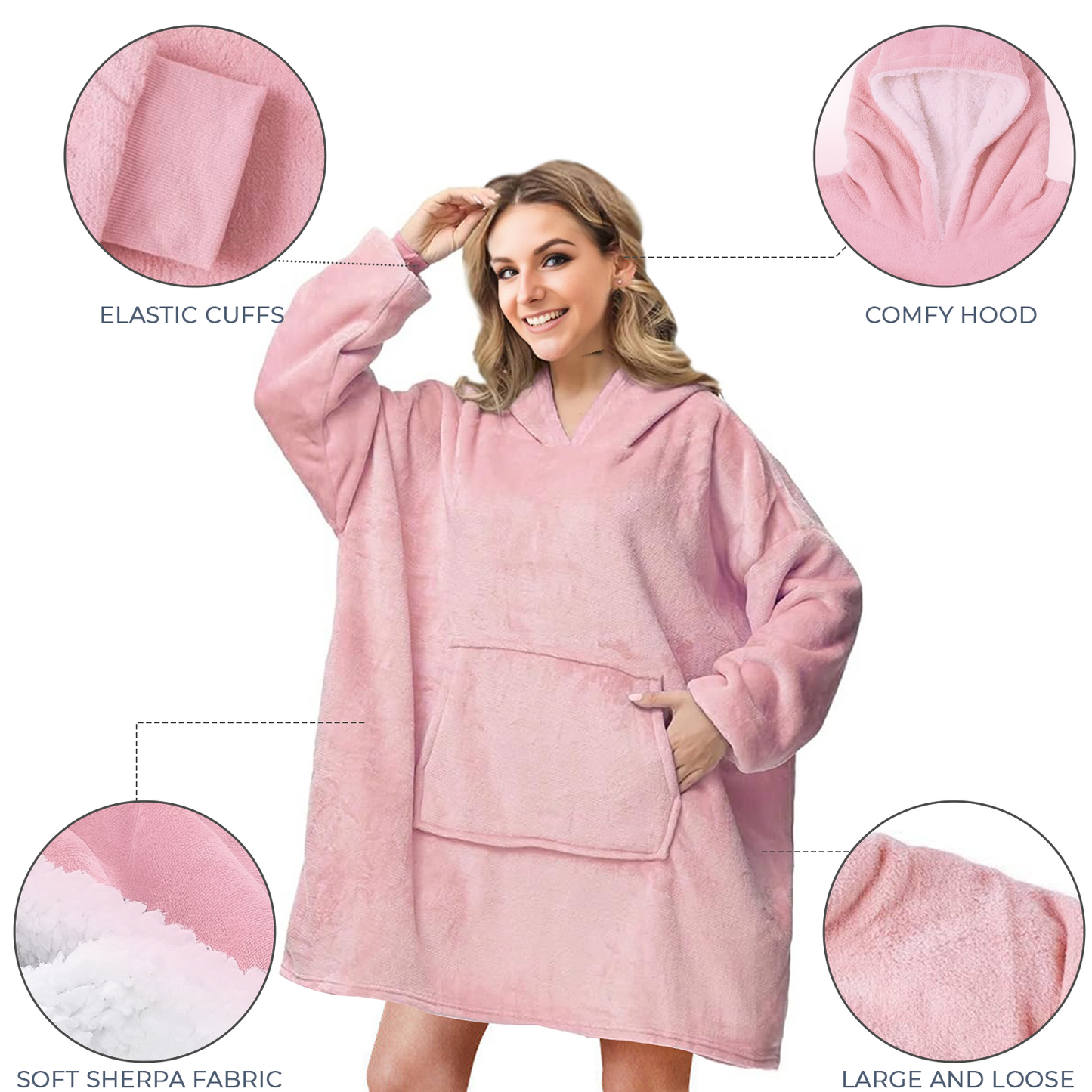 Long Plush Oversized Hoodie Blanket