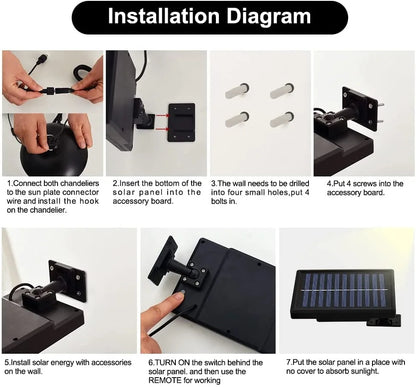 Solar Pendant Lights, An LED Solar Light With a Remote Control for Barn Shed Barn Chicken Coop Bullpen  etc