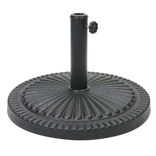 14kg Concrete Round Parasol Base - Black