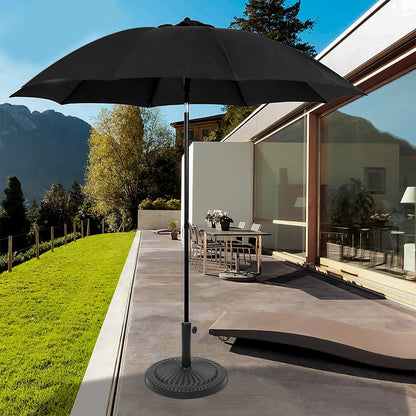 14kg Concrete Round Parasol Base - Black
