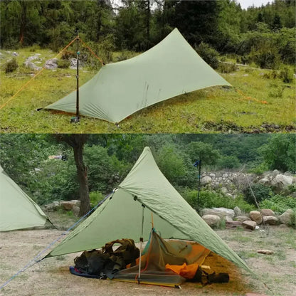 Ultralight Waterproof Flysheet Tent Shelter (Green)-1