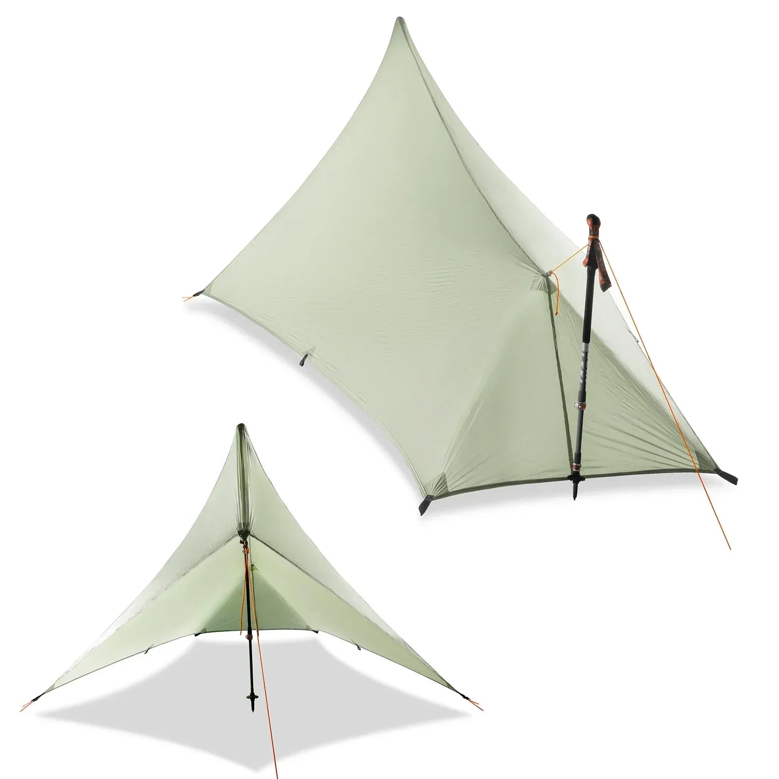 Ultralight Waterproof Flysheet Tent Shelter (Green)-0