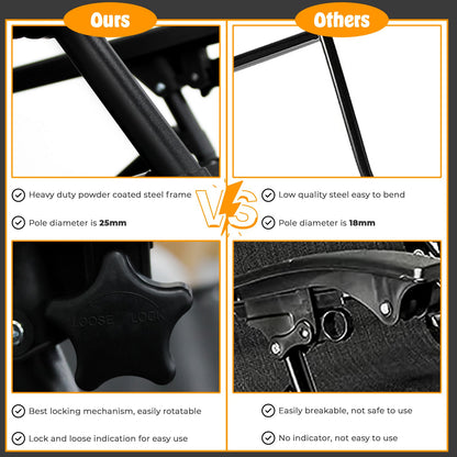 Set of 2 Zero Gravity Chair Sun lounger with Cup Holder