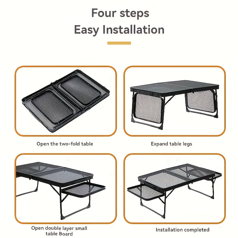 Camping Table with Extendable Wings & Mesh Top-2