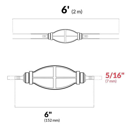 Boat Universal 7.93 mm Fuel Line with Primer Bulb (5/16 in) | 4Boats