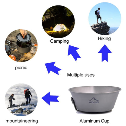 Camping Titanium Bowl Tableware Cookware Foldable Handle Outdoor Cup Tourism Pot Hiking Backpacking Picnic Fishing-4