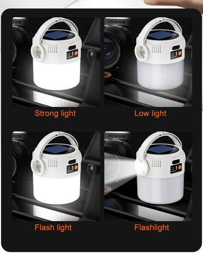 Ultra long endurance camping light, solar powered outdoor rechargeable tent light, emergency light, compact and portable, recha