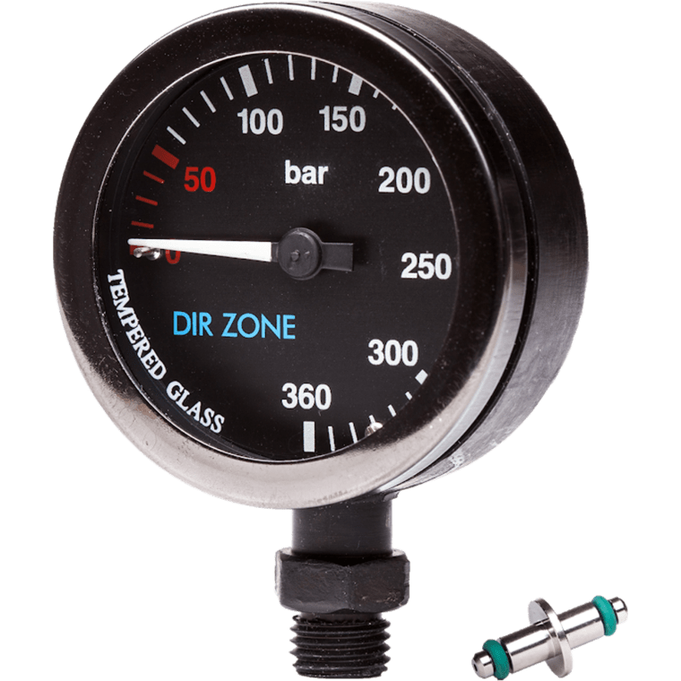DIRZONE 52mm Naked Pressure Gauge - Black Chrome & PVD