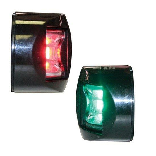 FOS LED 12 Port & Starboard Lights 112.5° Side Mount, Black | 4Boats