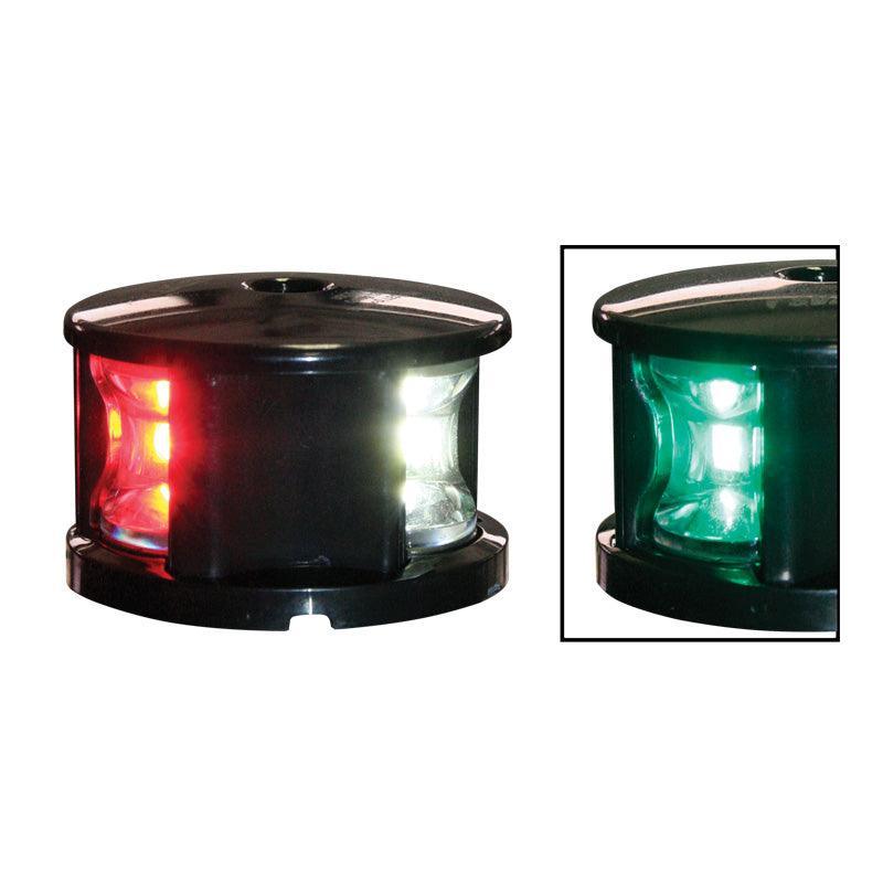 FOS LED 12 Tri-colour Deck Light, Black Housing | 4Boats