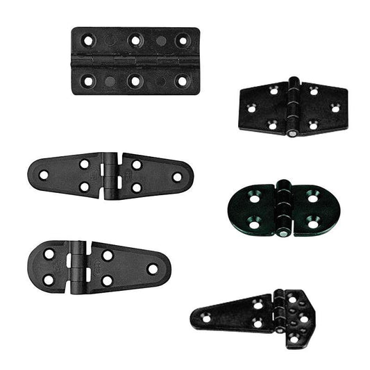 Hinge Polyamide Rectangular Hinge 40×75×3.5mm Black | 4Boats