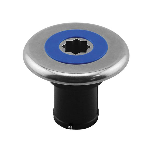INOX Deck Filler 38 mm, Blue Cap, Black Base | 4Boats