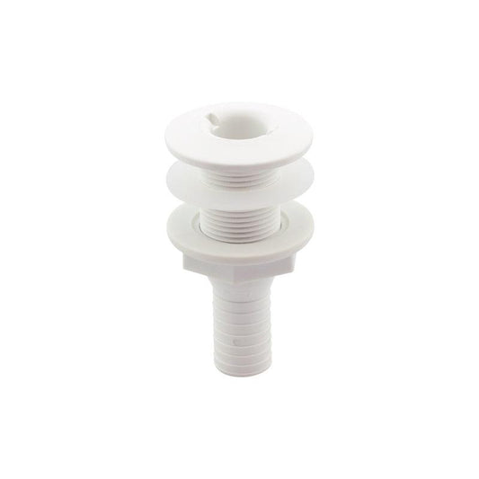Thru-Hull Fitting 19 mm (3/4 in) Hose Barb, White | 4Boats