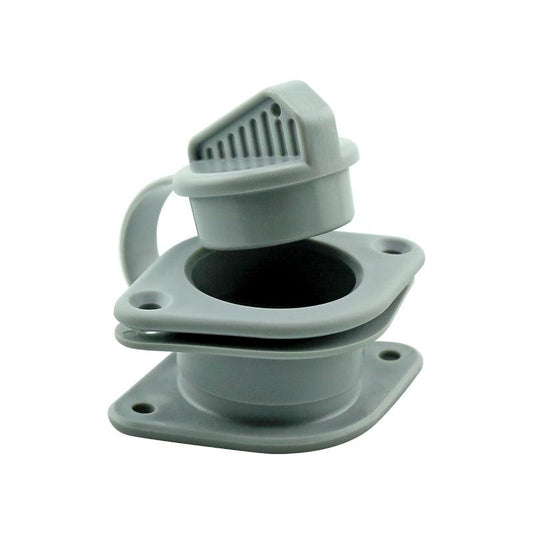 Non-return Drain 25mm Transom Drain Valve Set, Grey | 4Boats