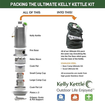 Kelly Kettle Ultimate 'Scout' Kit (Stainless steel) - VALUE DEAL