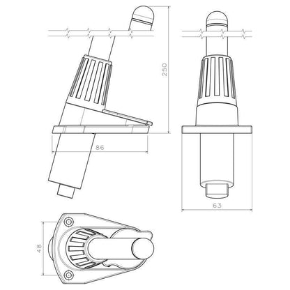 MICRO LED Folding Pole Light 60 cm Black Housing | 4Boats