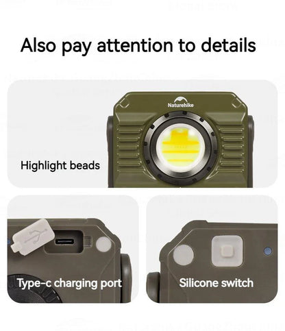 Naturehike Outdoor Floodlight With Red / White Light And adjustable beam