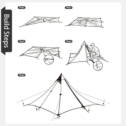Naturehike Spire Hiking 1 Person Ultralight Camping Tent  Green Full Kit