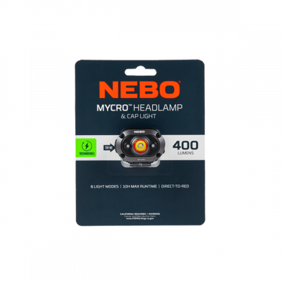 Nebo Mycro 400 Headlight Headlamp / Cap Lamp
