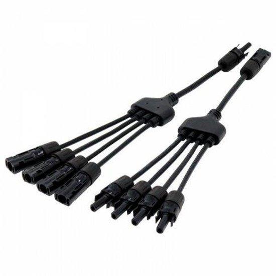 Pair of 4-to-1 MC4 Y-branch cables for solar panels | 4Boats