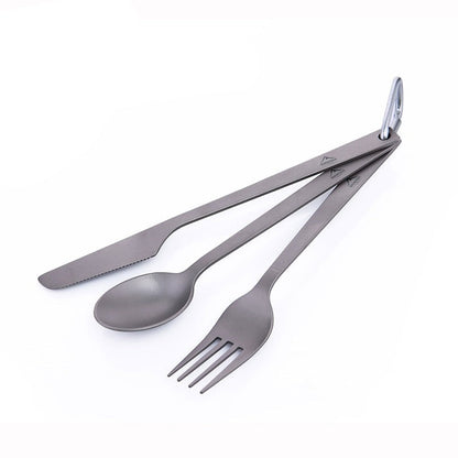 Titanium Spoon Fork Knife Set 50G Camping Tableware Ultralight  Travel Tourist Outdoor Cookware Gear Equipment-0