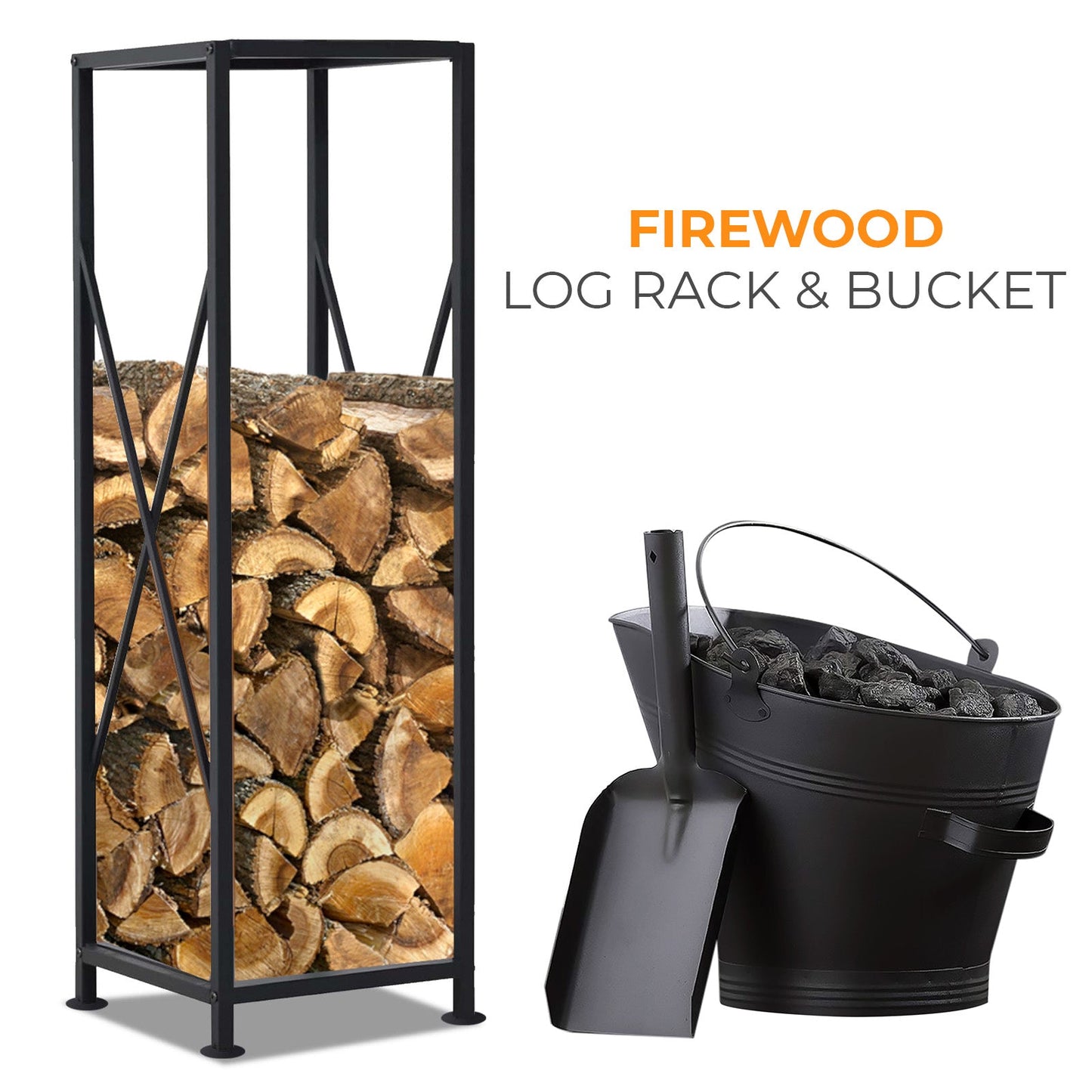 Metal Firewood Log Holder Rack for Fireplace