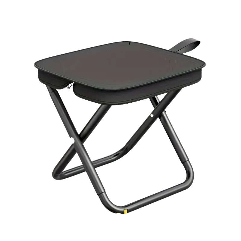 Black Portable Folding Camping Chair and Stool-0