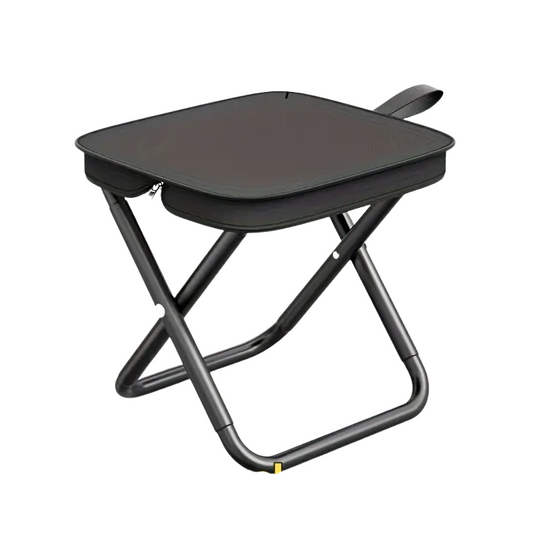 Black Portable Folding Camping Chair and Stool-0