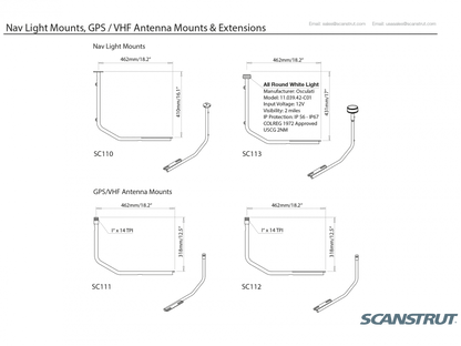 Scanstrut GPS GPS GPS VHF | Navtex Starboard Antenna Mount | 4Boats