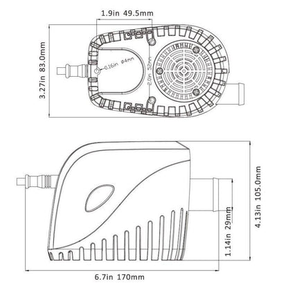 SEAFLO Auto 11 Series Bilge Pump 12V 600 GPH | 4Boats