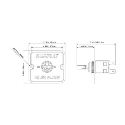SEAFLO Bilge 3-Way Switch Panel 12V/24V | 4Boats