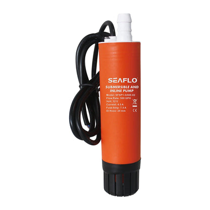 SEAFLO Inline 12V 500 GPH Submersible Pump, 5 m | 4Boats