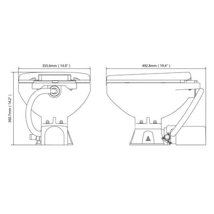 SEAFLO Marine 12V/24V Electric Marine Toilet Regular Hor