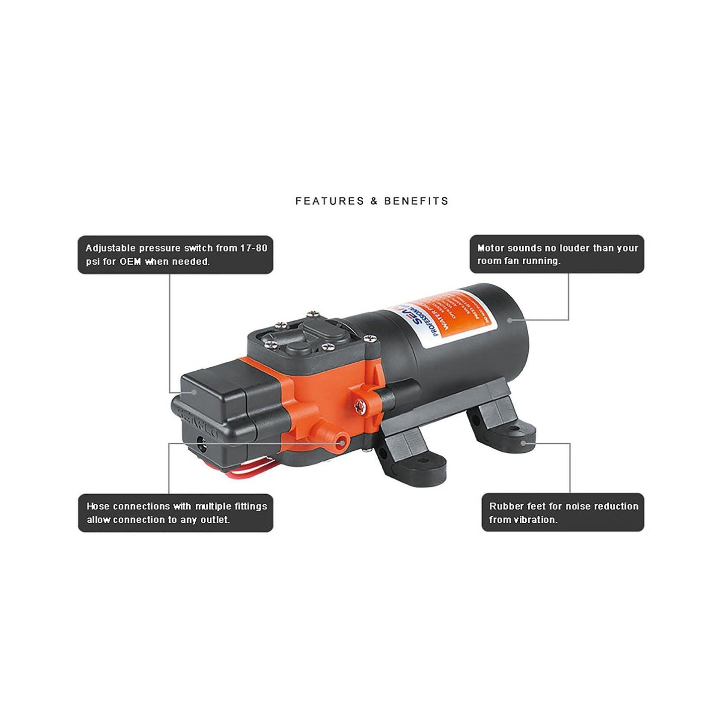 SEAFLO Pressure 21‑Series 12V Pump – 4.3 L/ | 4Boats
