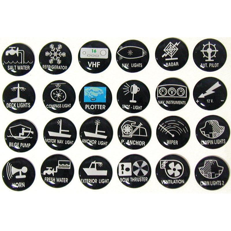 Self-adhesive Function Labels for Switch Panels - Set of 24 | 4Boats