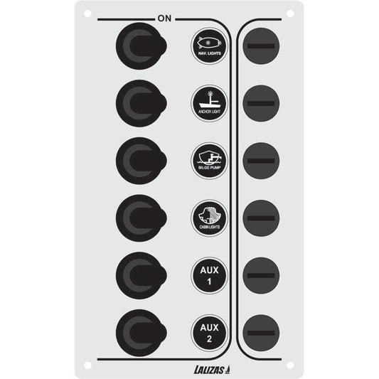 Switch Panel SP6 Economy 6-Way Inox 316 12/24V | 4Boats