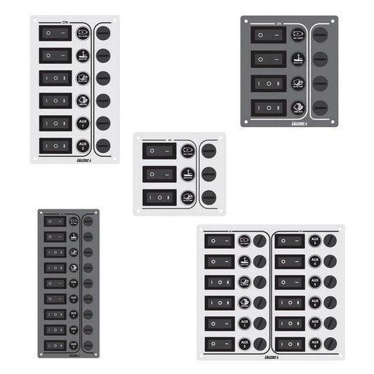 Switch SP6 Ultra 6-way Inox 316 switch panel, 12/24V DC | 4Boats