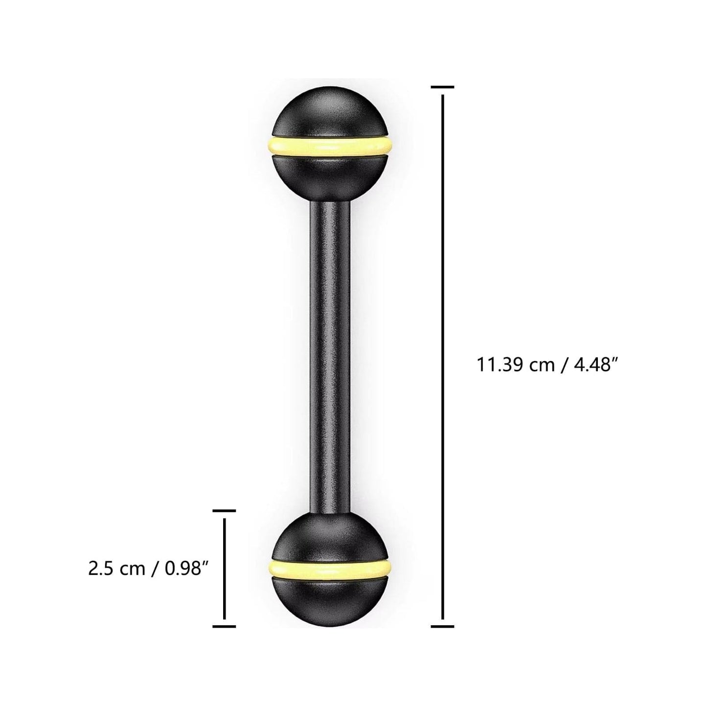 Seafrogs 3.5''-16'' Double Ball Arm Aluminum Alloy Joint Ball Arm Torch Flashlight Holder Connector for Dive Underwater Housing