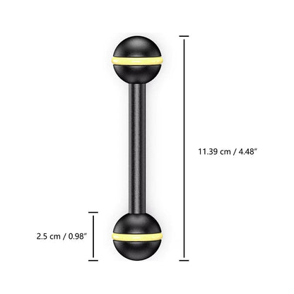 Seafrogs 3.5''-16'' Double Ball Arm Aluminum Alloy Joint Ball Arm Torch Flashlight Holder Connector for Dive Underwater Housing