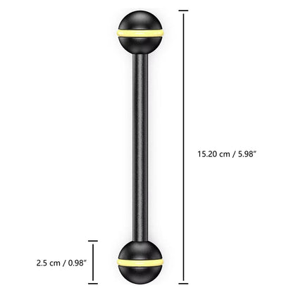 Seafrogs 3.5''-16'' Double Ball Arm Aluminum Alloy Joint Ball Arm Torch Flashlight Holder Connector for Dive Underwater Housing